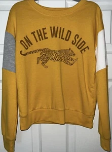 Girls Chill Collective Soft Varsity Sweater top-Worn Once-Size M  - Picture 1 of 4