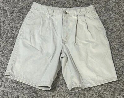 Pantalones Cortos Duck Head Para Hombre 33 Tostado Plisado Exterior Algodón Calce Regular De Colección Años 90 Y2K Foto 1 de 4