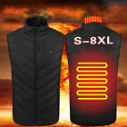 S-8XL Electric USB Heated Soft Vest Jacket Coat Warm Up Heat Pad Cloth Body UK