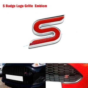 S Logo Car Front Grill Badge Metal S Grille Emblem Fits Ford Focus With kit NEW - Picture 1 of 3