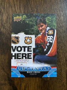 2023-24 Upper Deck Serie Estesa UD Canvas Legends Mario Lemieux #C404 HOF - Foto 1 di 2
