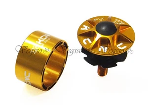 NEW KCNC HEADSET TOP CAP SCREW STAR NUT KIT + SPACER 20MM HEIGHT 1-1/8", GOLD - Picture 1 of 6