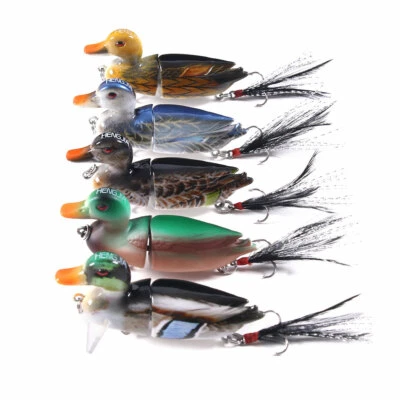 5Couleur 7CM10G Leurre Poisson Nageur Swimbait Pêche Articulé Canard  - Photo 1/4
