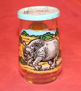 Welch's Jelly Jar   Black Rhino   WWF Endangered Species  with lid - Picture 1 of 3