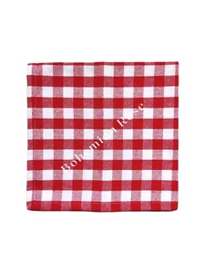 Set of 4 Red & White Cotton Gingham Check Cloth Napkins Serviettes 45cm x 45cm - Picture 1 of 1