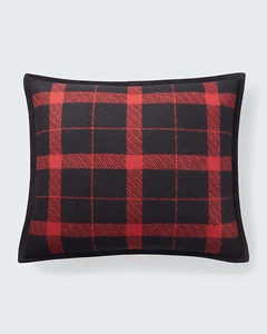 Ralph Lauren Plaid Throw One Pillow Cover Oakwood Red Black Buffalo Check - Picture 1 of 3