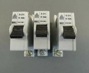 *Lot of 3* Stotz S 211 K 16A Circuit Breakers, 220/380V - NEW Surplus! - Picture 1 of 4