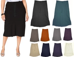 Faldas Georgette totalmente forradas hasta la pantorrilla cintura elástica simuladas corbatas colores para mujer - Imagen 1 de 14