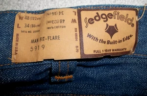 Vintage Sedgefield Herren Man Fit-Flare Denim Jeans Größe 48" x 34" blau USA Neu mit Etikett - Bild 1 von 12