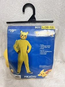 Pikachu Pokemon Halloween Costume 10 12 Boys Large Kids Child Size Yellow Mask - Picture 1 of 5