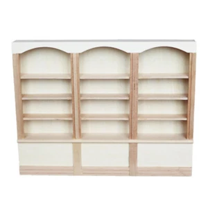 Miniature Bookcase Model Mini House Simulation Bookcase Wood Furniture Toy - Picture 1 of 12