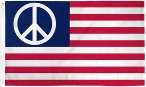 Paz EE. UU. Estándar 3x5 pies Poli Bandera América Paz No Violencia Paz Símbolo Bandera - Imagen 1 de 5
