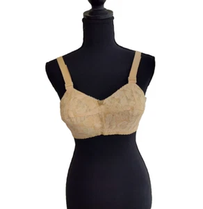 LADY CAMEO Womens Size 34EE Beige LACE SOFT CUP BRA STYLE 708 NWOT New Vtg USA - Picture 1 of 11