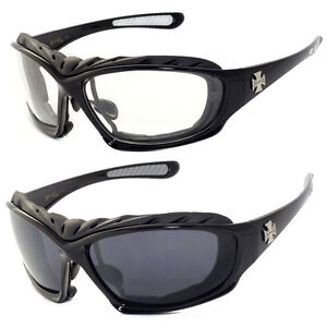 2 Pairs Motorcycle Padded Foam Driving Riding Glasses Sunglasses - C49