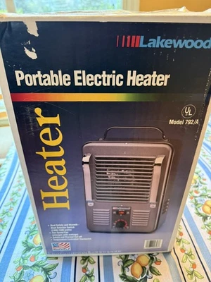 Vintage Lakewood Utility Portable Electric Heater 792A 1300-1500W-Barely Used. - Image 1 of 4