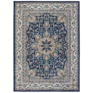 Tremont Magnolia Navy Blue/Ivory 9 ft. x 12 ft. Medallion Area Rug - Picture 1 of 8
