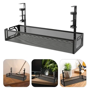 Under Desk Cable Management Tray Wire Management No Drill Cable Tray with Clamp - Afbeelding 1 van 12