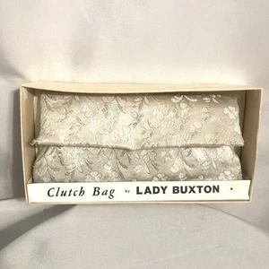 Damen Buxton Clutch Tasche Vintage Gold Silber Metallic Geldbörse Creme Geldbeutel Druckknopf - Bild 1 von 9