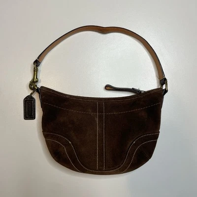 Bolso de Hombro Coach Soho 4284 Y2K Hobo Marrón Gamuza Cuero Marrón Oscuro Usado Foto 1 de 4