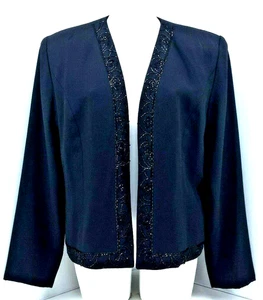 Marsoni Ladies Black, Beaded Accent Trim Evening Jacket. Size 16 - Picture 1 of 7