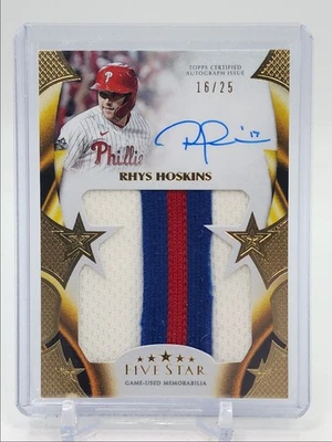 RHYS HOSKINS 2023 TOPPS FIVE STAR JUMBO PATCH AUTOGRAPH AUTO /25 Q0902 - Image 1 of 2