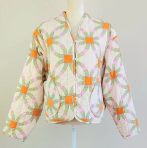 NWT XXL Universal Thread Women's Geometric COTTAGE-Core QUILTED Puffer Jacket - Picture 1 of 22