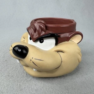 Vintage Tazmanian Devil 1992 Taz Hard Plastic 3D Coffee Mug Looney Tunes Cup 90s - Picture 1 of 9