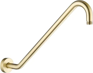 17" Edelstahl Dusche Verlängerungsarm Kopf Erhöhung 1/2" Rohr mit Flansch, gebürstetes Gold - Bild 1 von 11