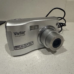 Vivitar Vivicam F328 14.1MP Compact Digital Camera Silver Tested charging cable - Picture 1 of 5