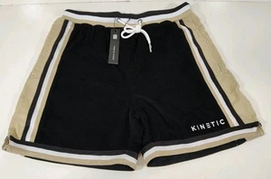 Kinetic Kings Corduroy Shorts Men's Medium Black Tan Streetwear NWT - Picture 1 of 8