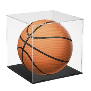 Basketball Display Case 12 Inch Acrylic Clear Display Case with Ball Stand - Imagen 1 de 7
