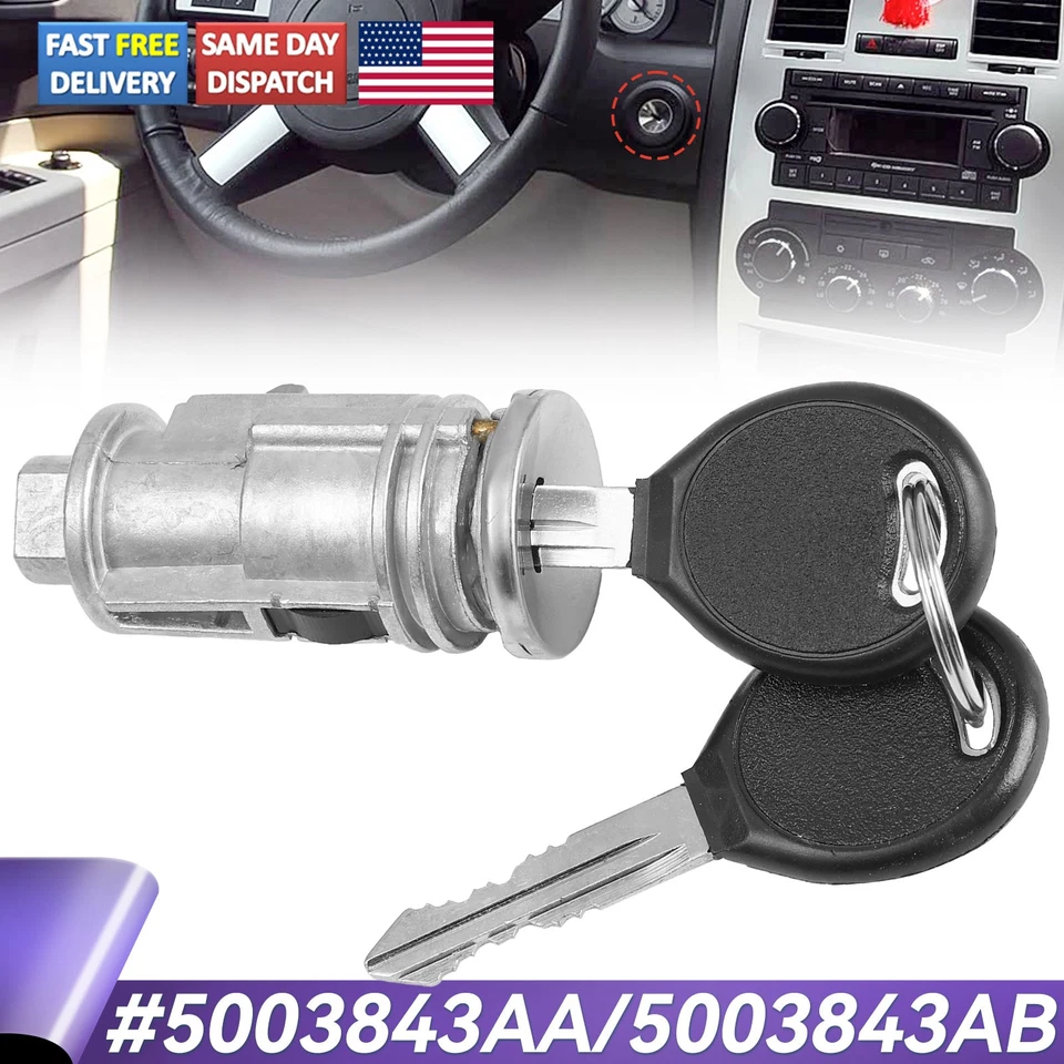 Ignition Switch Cylinder 5003843AB For Chrysler Dodge For Jeep Plymouth With Key Foto 1 de 4
