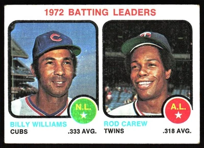 1973 Topps #61 1972 Líderes de bateo (Billy Williams/Rod Carew) LL Foto 1 de 2