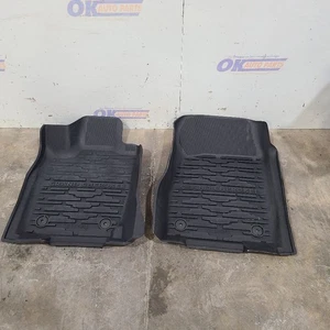 19 2019 JEEP GRAND CHEROKEE FRONT RUBBER FLOOR MAT SET PAIR BLACK - Picture 1 of 12