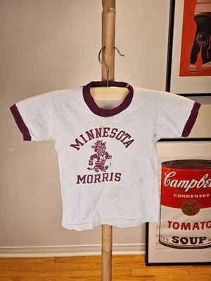 VINTAGE 50' CHAMPION MINNESOTA MORRIS RINGER T-SHIRT SZ YOUTH - Image 1 of 4