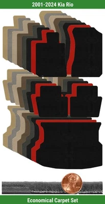 Juego de alfombrillas Lloyd Custom Velourtex para Kia Rio 2001-2024 (5 piezas) #V8A Foto 1 de 4