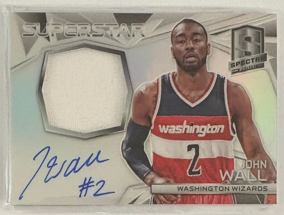 2014 Spectra JOHN WALL ON CARD Autograph Game Used /35 White Relic! - Image 1 of 1