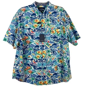 Neu mit Etikett Crown & Ivy Motion Flex geknöpftes Herrenhemd "Hawaiian" Größe XL - Bild 1 von 10
