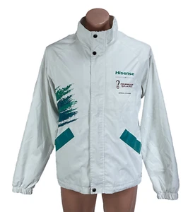 FIFA WORLD CUP QATAR 2022 HISENSE OFFICIAL SPONSOR JACKET WHITE LARGE GREEN RARE - Picture 1 of 8