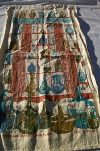 Toalla estampada vintage frascos y botellas americanas tempranas de lino puro cocina TW312 - Imagen 1 de 11