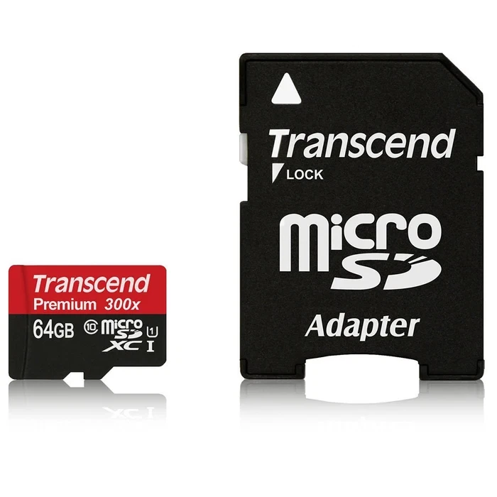 Transcend 64GB Class 10 microSDHC UHS-I SD Memory Card with Adapter - Image 1 of 1