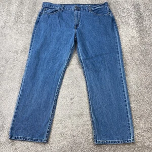 Pantalones de mezclilla rectos regulares George para hombre talla 42X30 azul lavado medio 5 bolsillos - Imagen 1 de 10