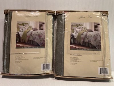 Rose Tree Marseilles Collection tailored valance 100% cotton floral lot of two - Image 1 of 4