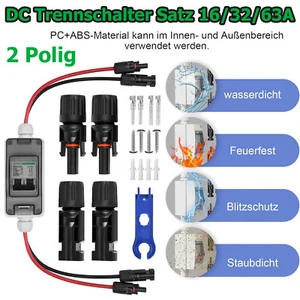 Solar Umschalter leitungsschutzschalter 2 Polig Satz Mit PV Solarstecker IP65 - Bild 1 von 18