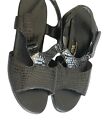 SAS Tripad Comfort Size 11 wide  Black Croc Embossed Slingback Sandals Shoes