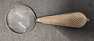 Vintage 1970s Silver Plated Handheld Magnifier Small Portable ~ 4.5 Inches - Picture 1 of 7