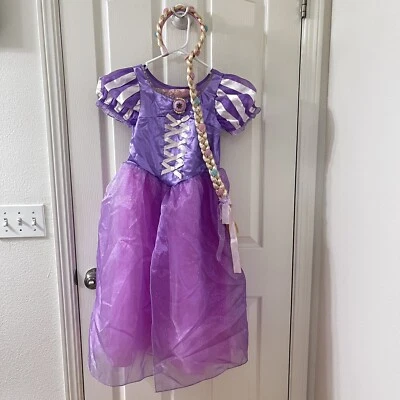 Colección Disney Rapunzel Vestido Enredado Trenza Diadema Conjunto Disfraz Niñas Talla 7/8 Foto 1 de 4