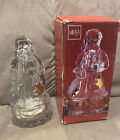 Vintage Mikasa Santa Claus Crystal Glass Covered Candy Dish Golden Stars 8 New