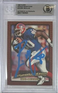Eric Moulds autographed signed Fleer 1997 #16 Buffalo Bills BAS Encap - Picture 1 of 3