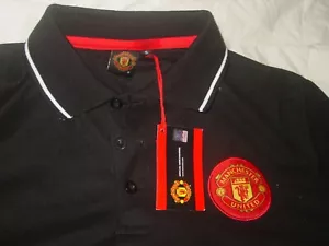 MANCHESTER UNITED HERREN POLO FUSSBALLMANNSCHAFT 78 SHIRT SCHWARZ OFFIZIELLER SPORT - Bild 1 von 5